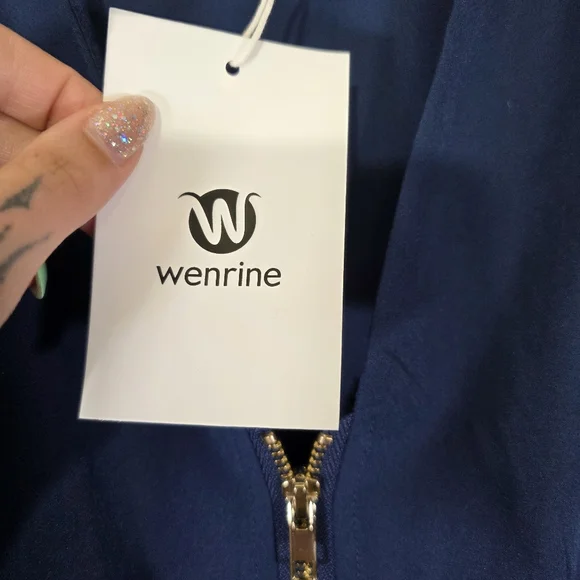 Wenrine Navy Blue Summer Smocked Dress Size XL - Picture 9 of 12